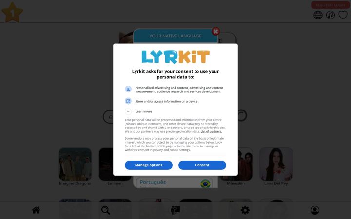 Screenshot of lyrkit.com