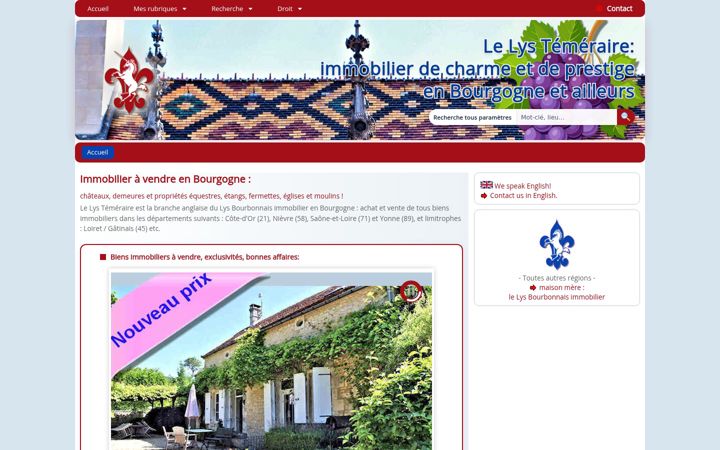 Screenshot of lys-temeraire.com