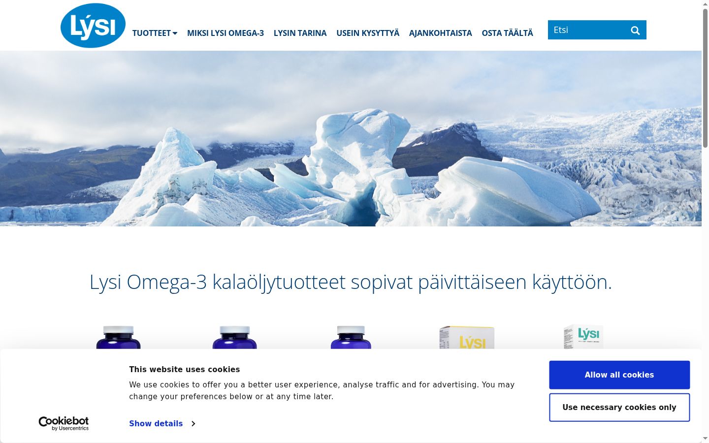 Screenshot of the consent banner shown before any interaction