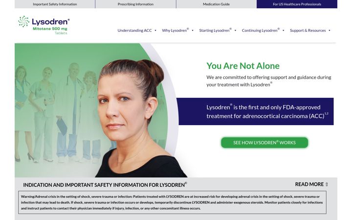 Screenshot of lysodren.com