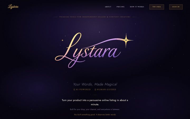 Screenshot of lystara.com