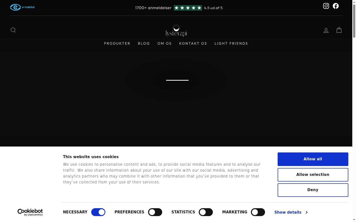 Screenshot of the consent banner shown before any interaction