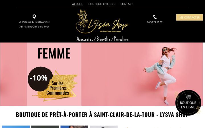 Screenshot of lysvashop.fr