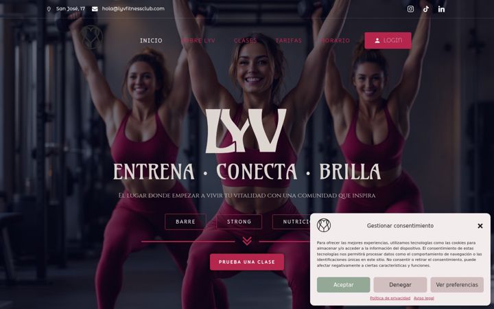 Screenshot of lyvfitnessclub.com