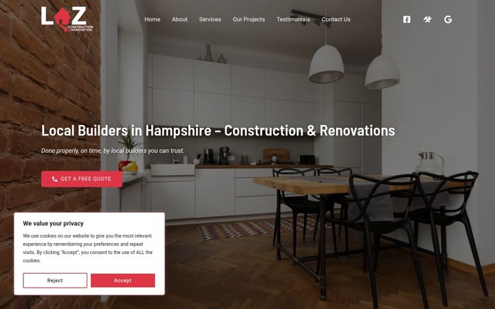 Screenshot of lzbuilders.co.uk