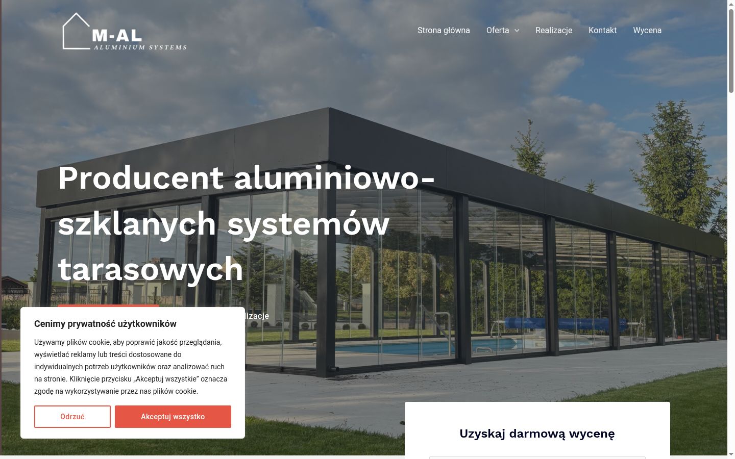 Zrzut ekranu banera zgody wyświetlanego przed jakąkolwiek interakcją