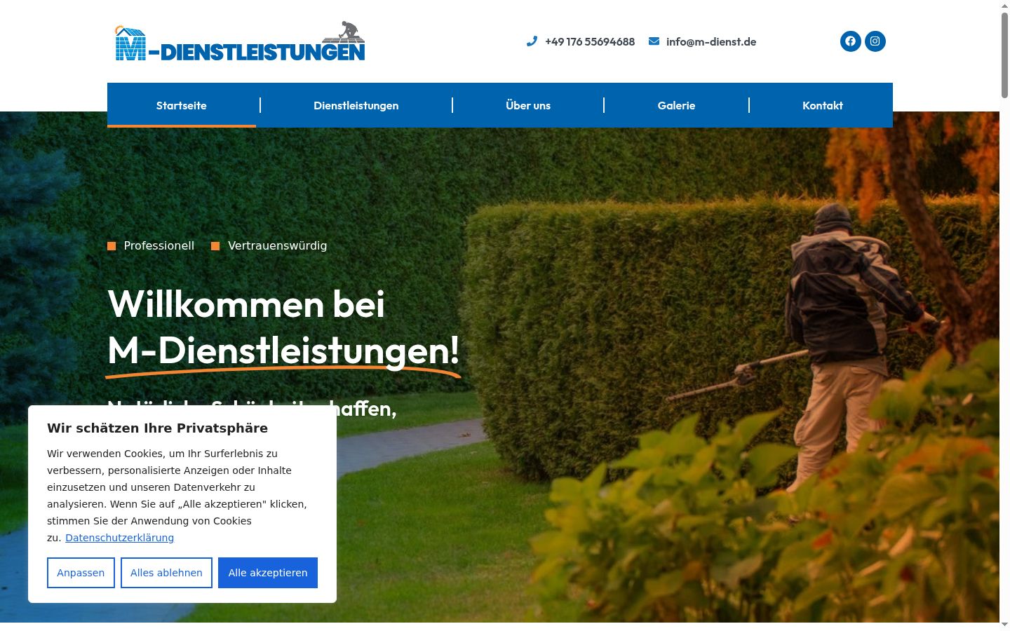 Screenshot of the consent banner shown before any interaction
