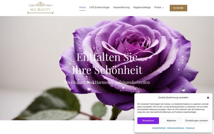Screenshot of m-e-beauty.de