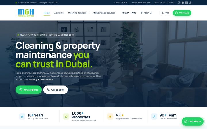 Screenshot of m-hservices.com