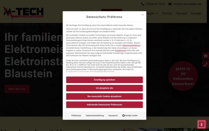 Screenshot of m-tech-elektro.de