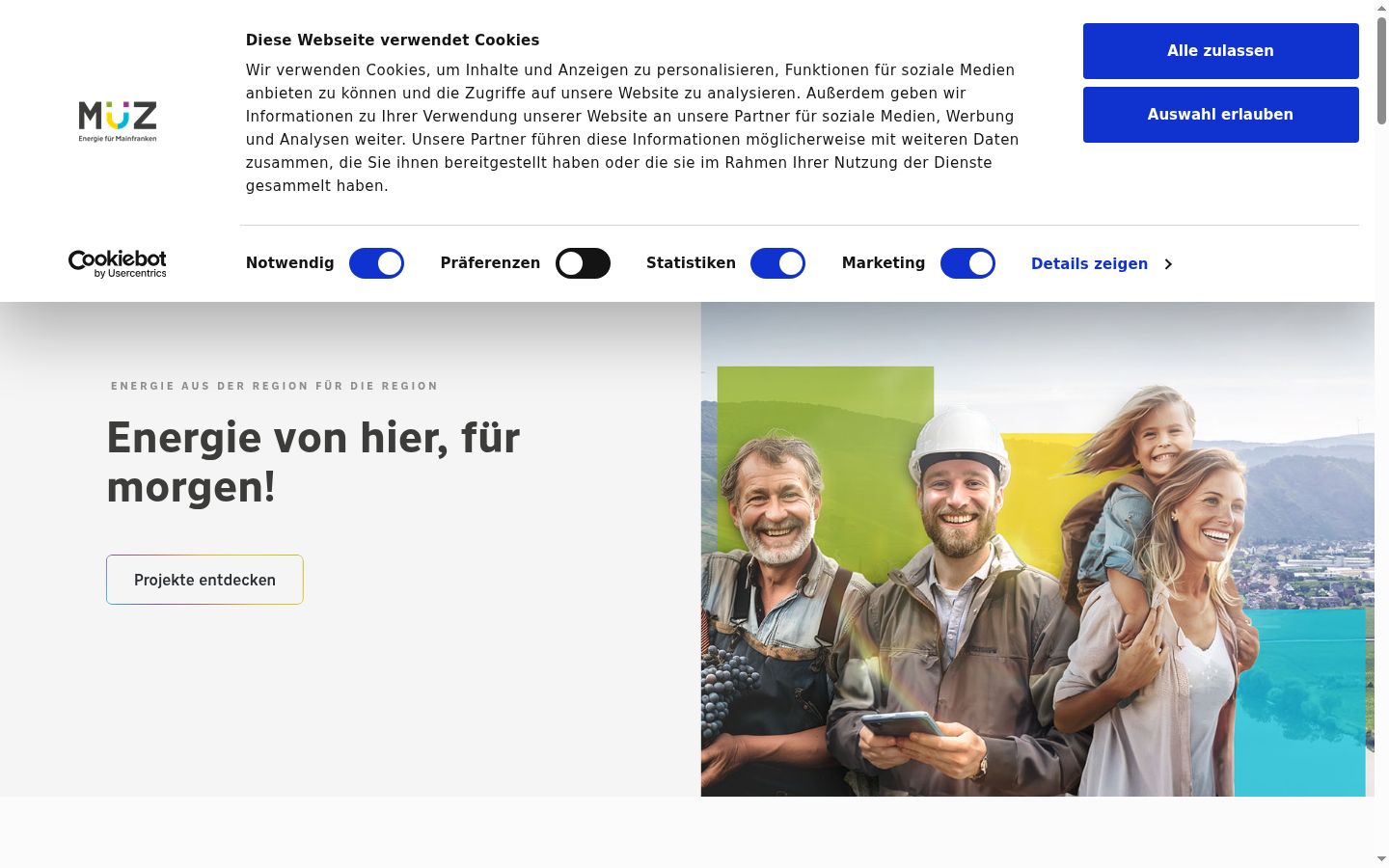 Screenshot of the consent banner shown before any interaction