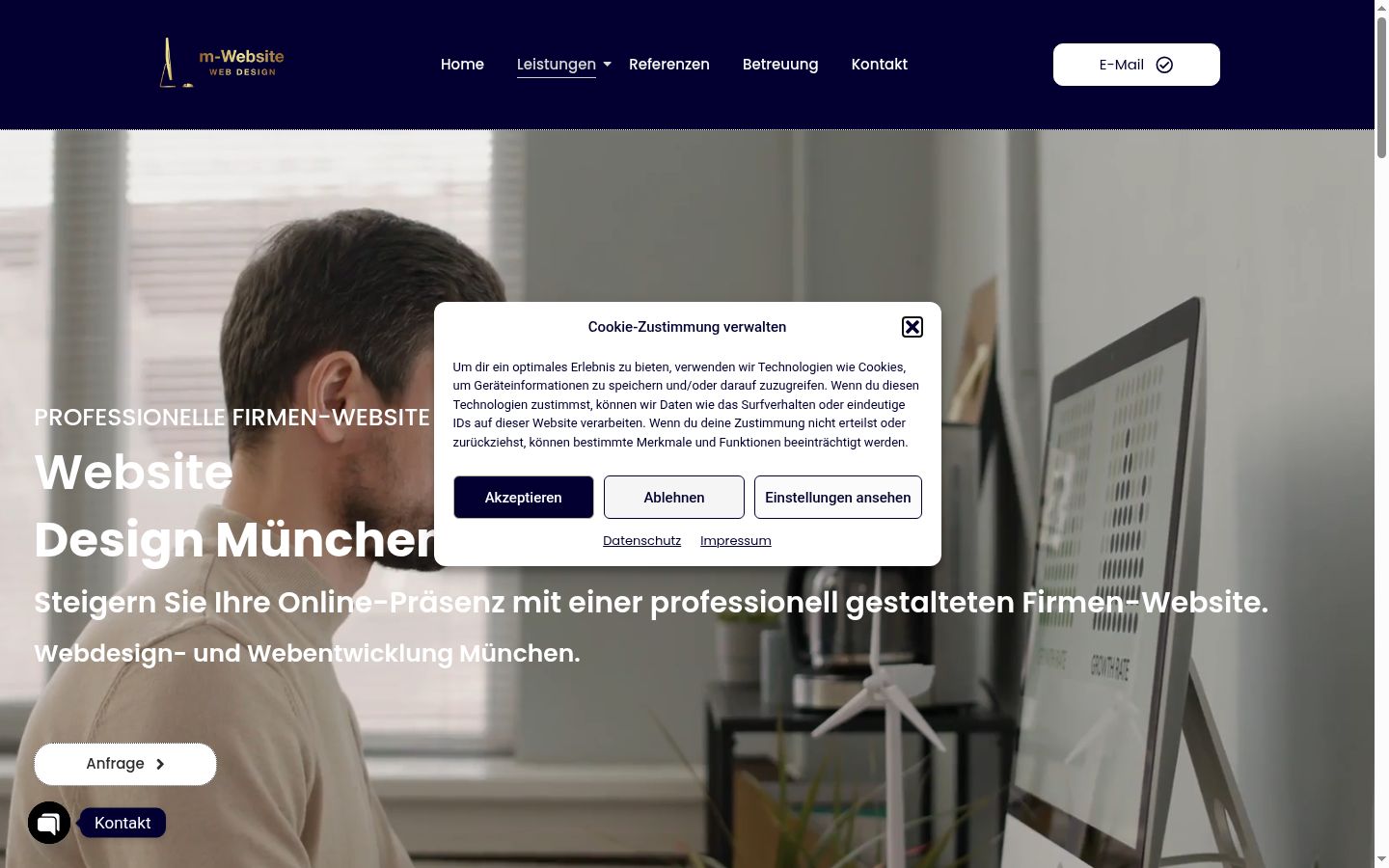 Screenshot of the consent banner shown before any interaction