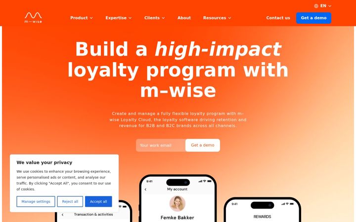 Screenshot of m-wise.eu