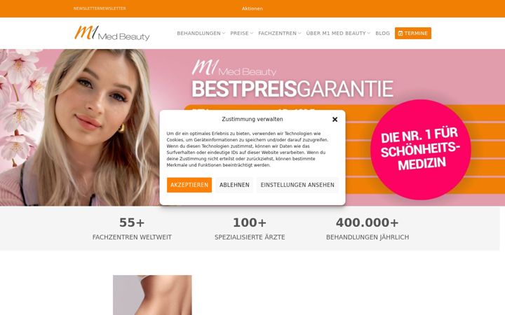 Screenshot of m1-beauty.ch