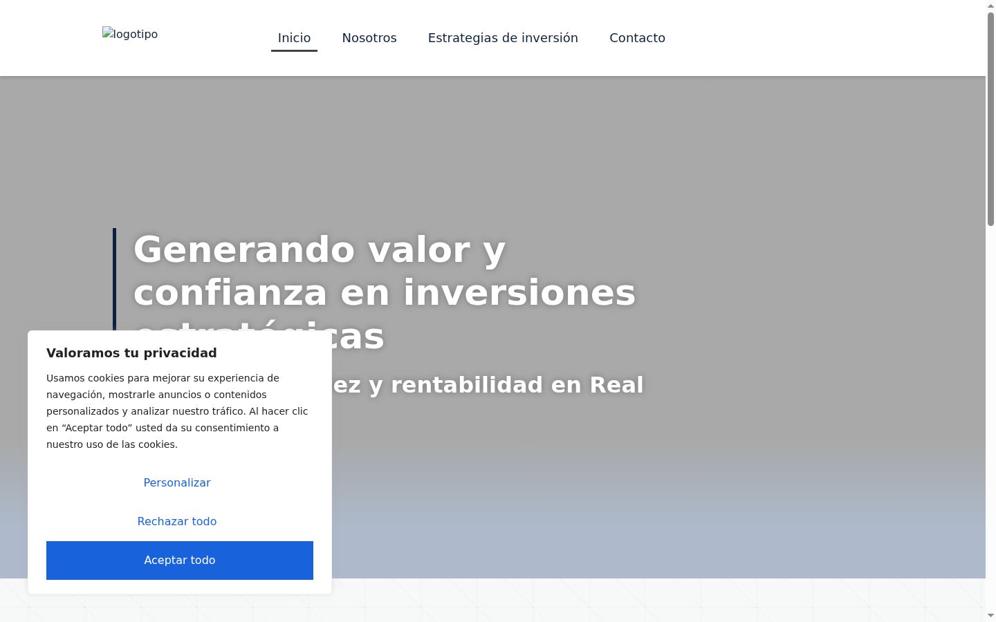 Screenshot del banner di consenso mostrato prima di qualsiasi interazione