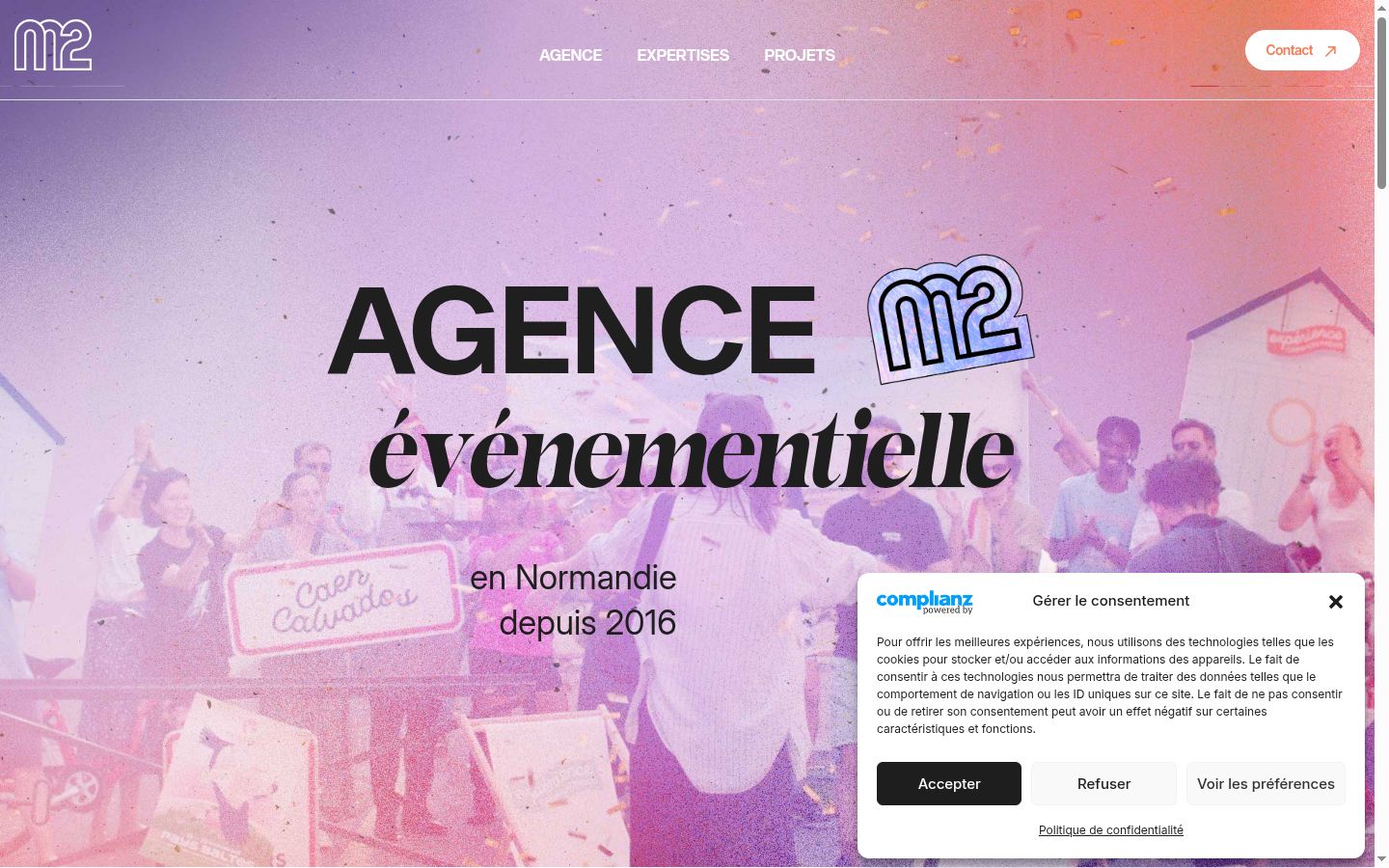Screenshot del banner di consenso mostrato prima di qualsiasi interazione