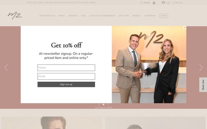 Screenshot of m2boutiques.com