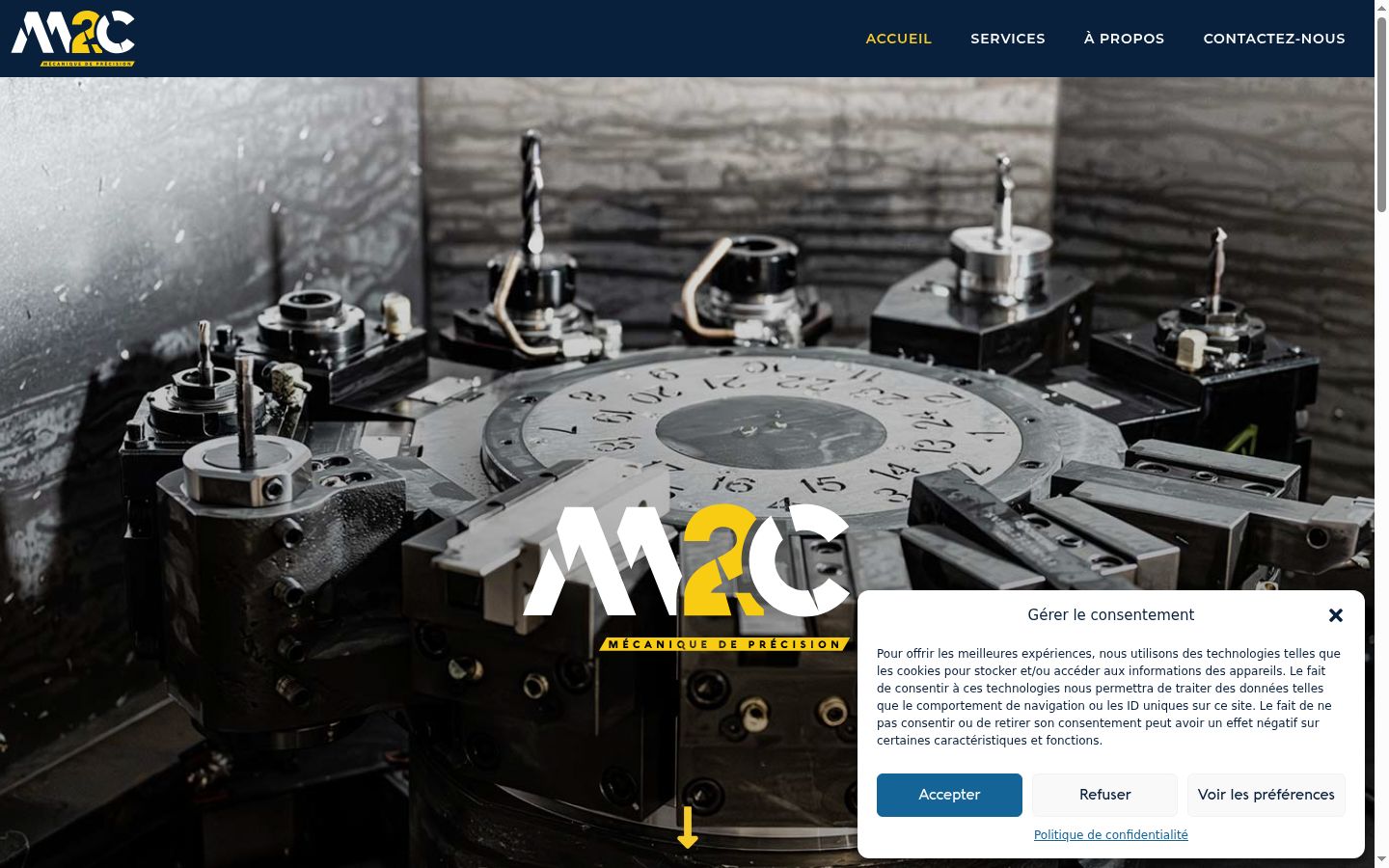 Screenshot del banner di consenso mostrato prima di qualsiasi interazione