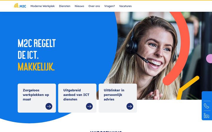 Screenshot of m2c.nl