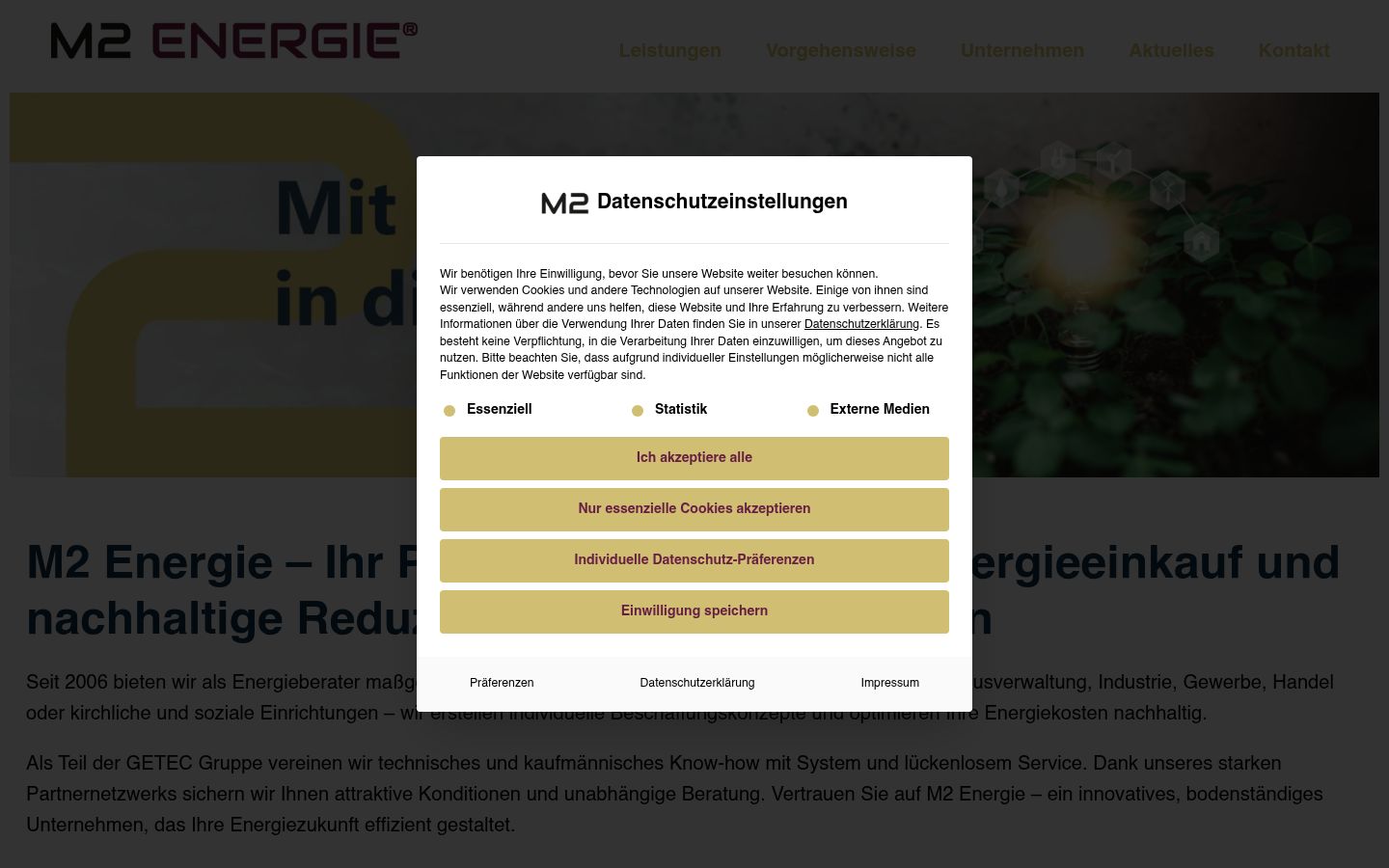 Screenshot tal-banner tal-kunsens muri qabel kwalunkwe interazzjoni