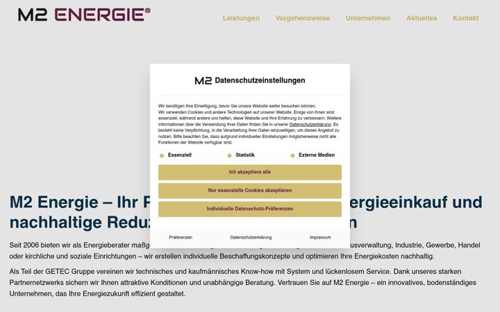 Screenshot of m2energie.com