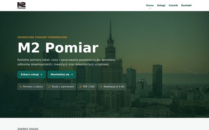 Screenshot of m2pomiar.pl