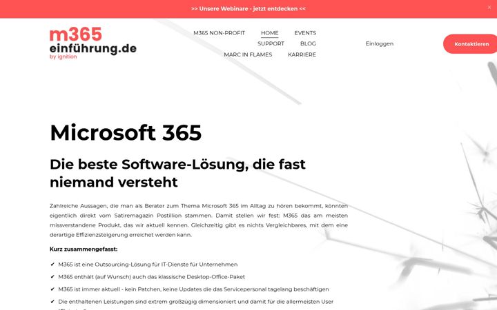 Screenshot of m365einfuehrung.de
