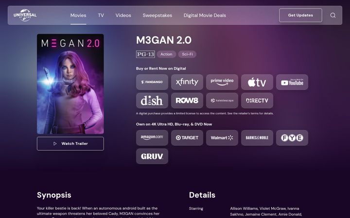 Screenshot of m3ganmovie.com