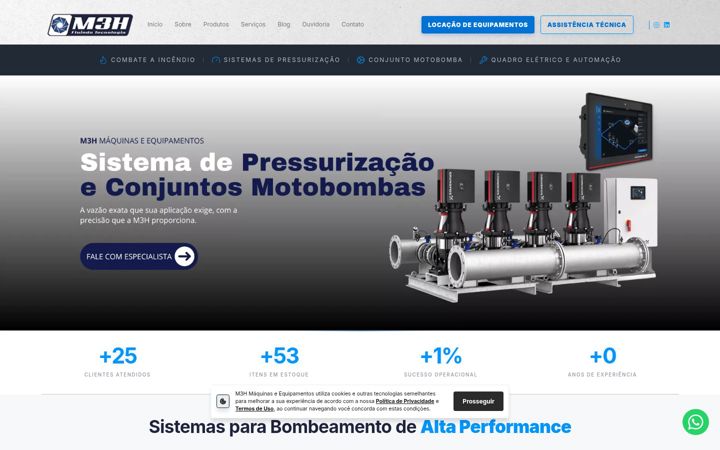Screenshot stránky m3h.com.br