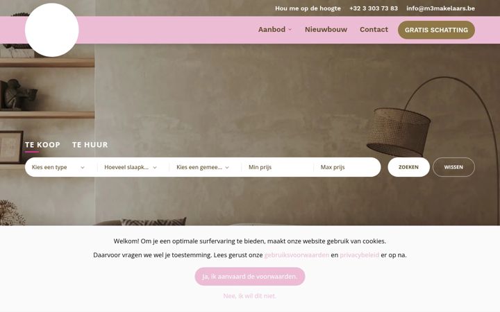 Screenshot of m3makelaars.be