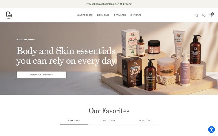 Screenshot of m3naturals.com