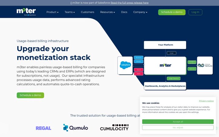 Screenshot von m3ter.com