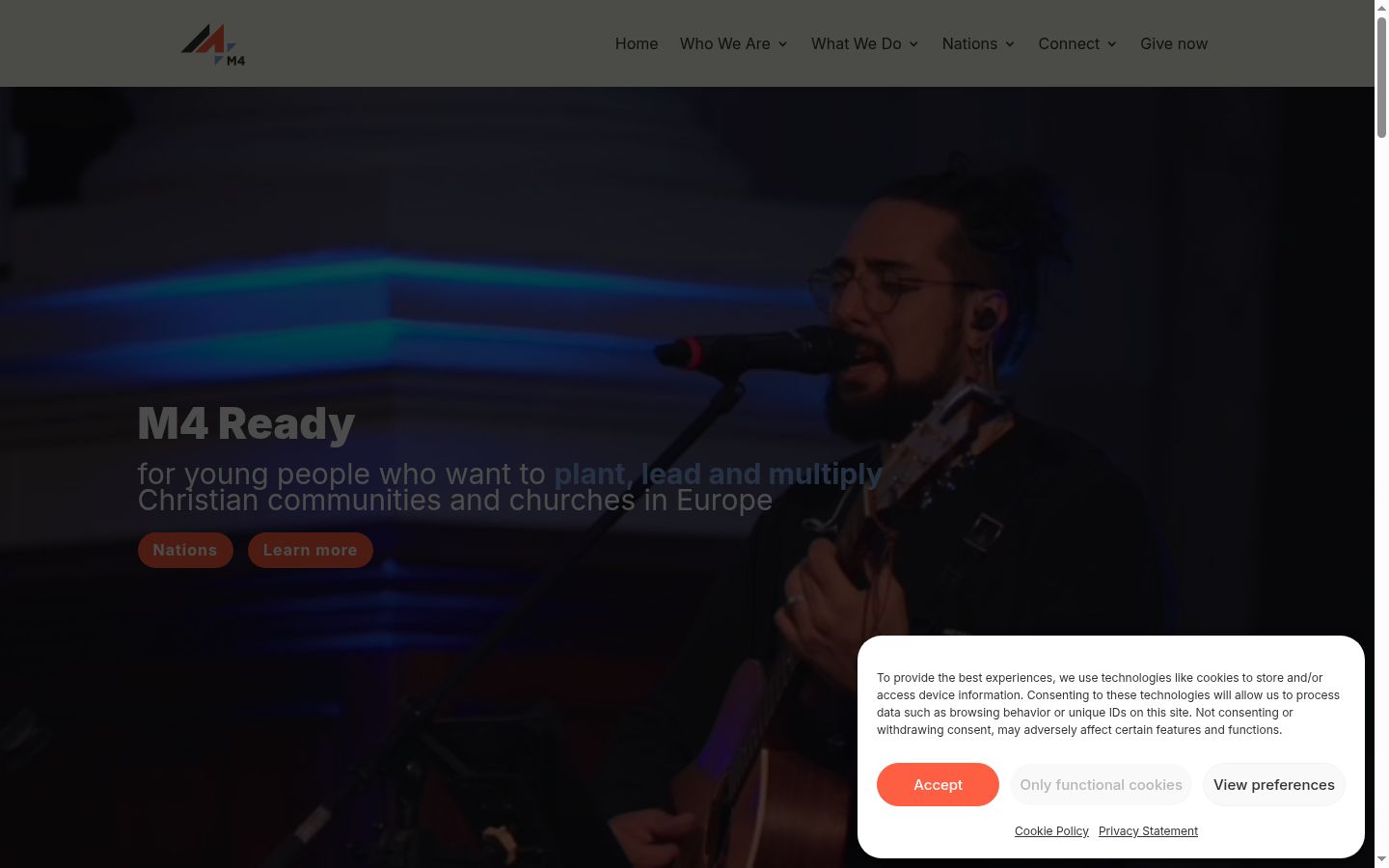 Screenshot of the consent banner shown before any interaction
