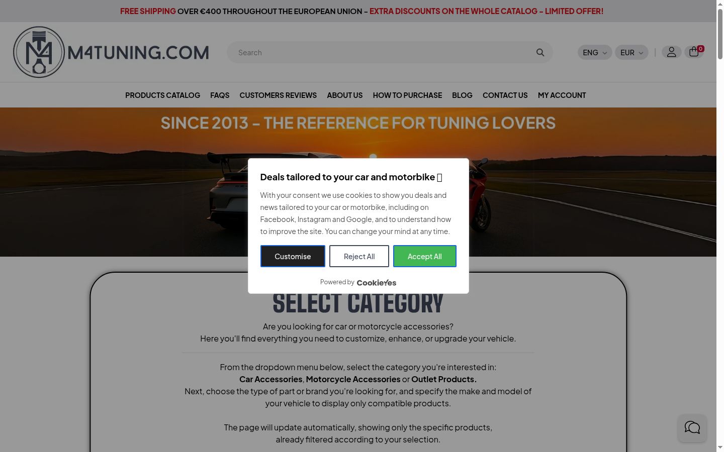Screenshot of the consent banner shown before any interaction