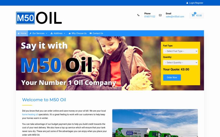 Screenshot of m50oil.com