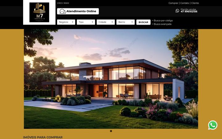 Screenshot of m7imobiliariablumenau.com.br
