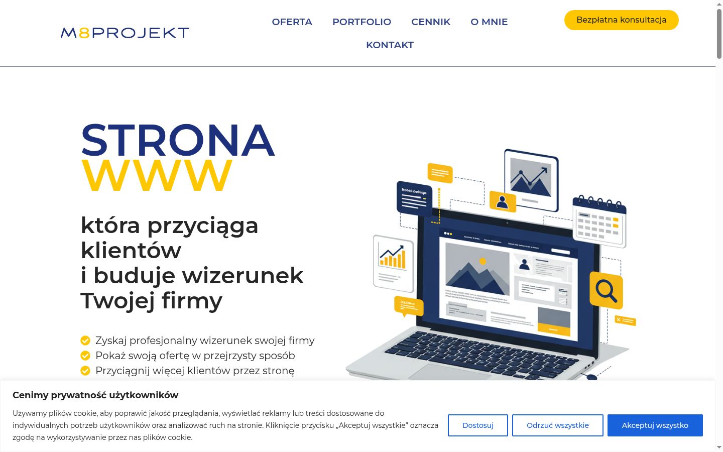 Screenshot del banner di consenso mostrato prima di qualsiasi interazione