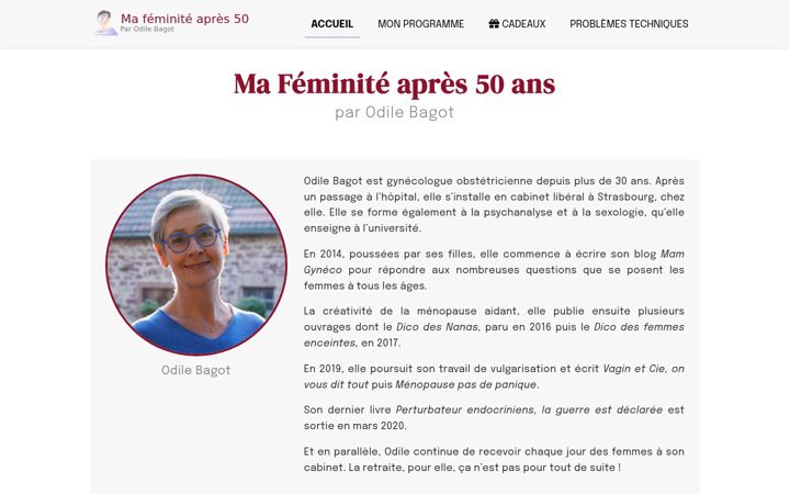 Screenshot of ma-feminite-apres-50-ans.com