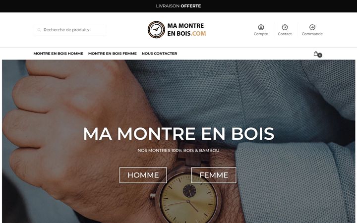 Screenshot of ma-montre-en-bois.com