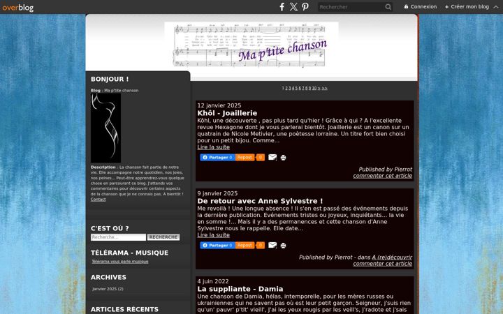 Screenshot of ma-petite-chanson.com