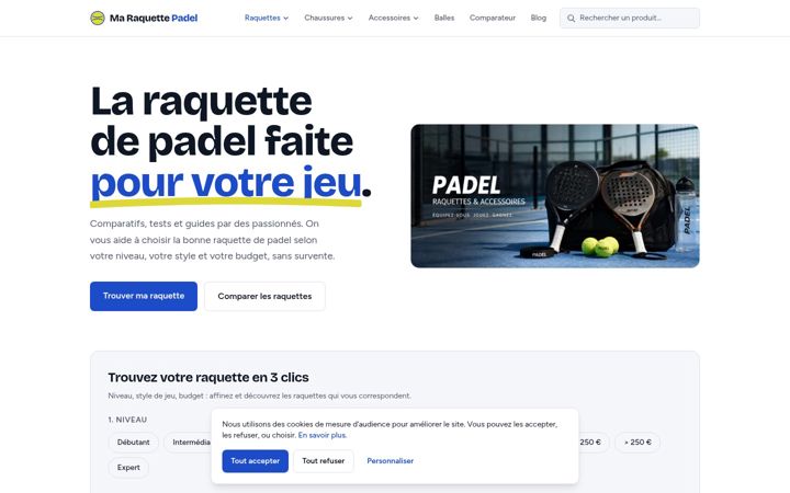 Screenshot of ma-raquette-padel.com
