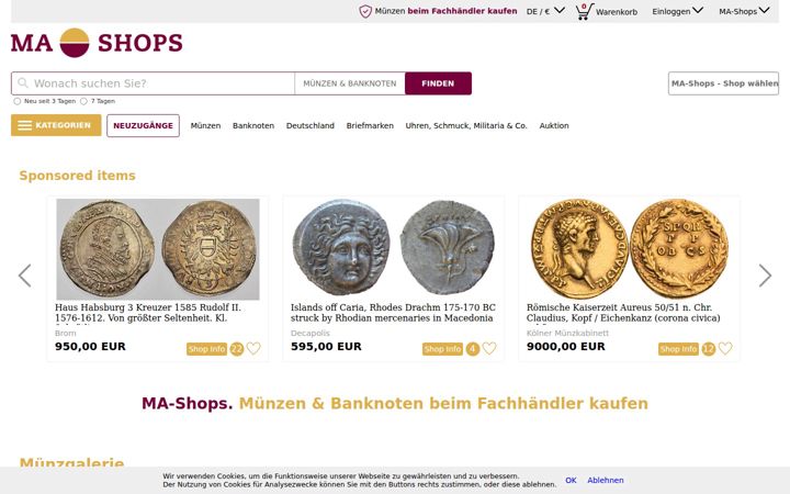 Ekraanipilt saidist ma-shops.de