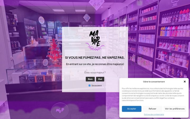 Screenshot of ma-vape.fr