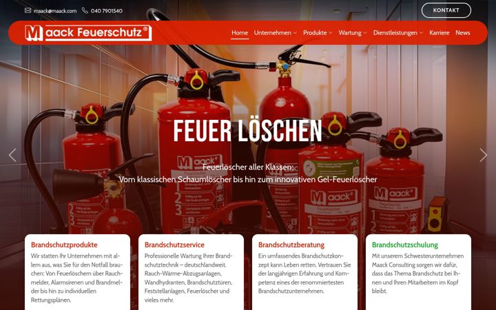 Screenshot of maack-feuerschutz.de