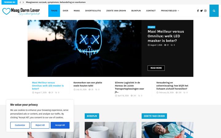 Screenshot of maagdarmlever.nl