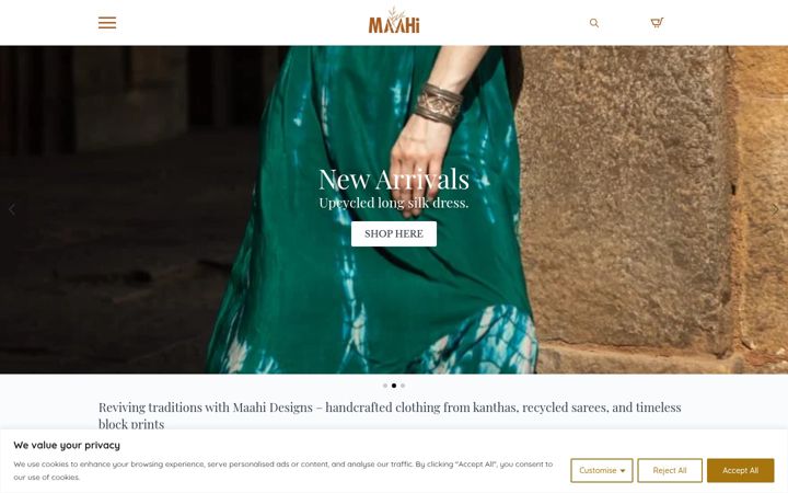 Screenshot of maahidesigns.de