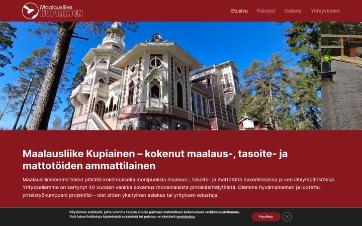 Snimka zaslona za maalauskupiainen.fi