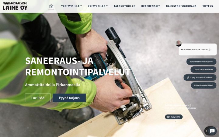 Screenshot of maalauspalvelulaine.com