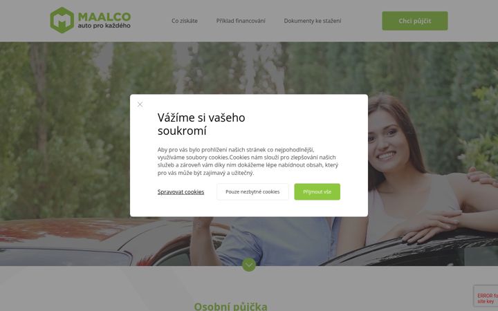Screenshot ta' maalco.cz