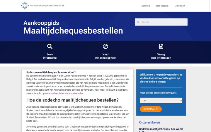 Screenshot of maaltijdchequesbestellen.be